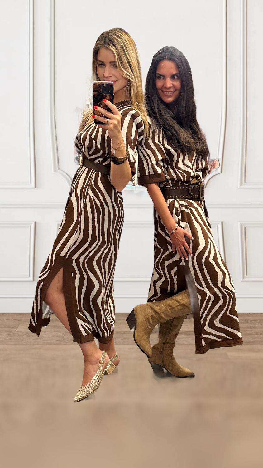 Vestido zebra brown