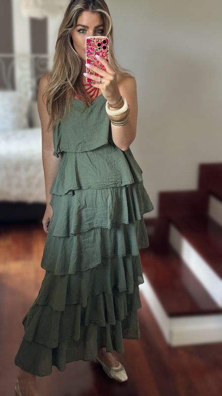 Vestido algodón volantes