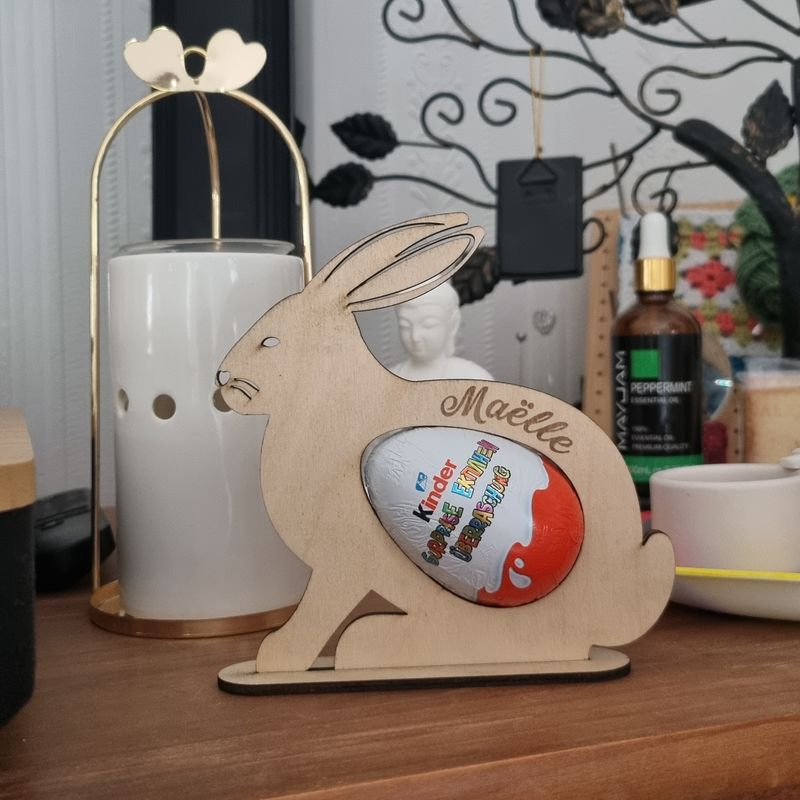 Lapin de Pâques Personnalisable - Contreplaqué 3 mm - Cadeau Original