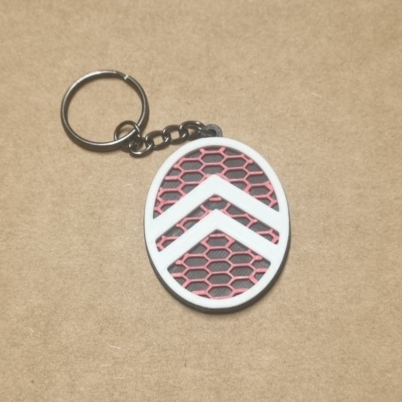 Porte-clé Citroën en impression 3D – Accessoire auto-unique