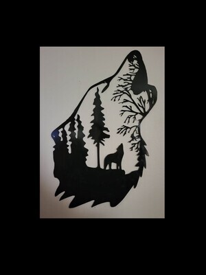 Howling Wolf Metal Sign