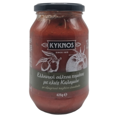 Kyknos Tomatensoße mit Kalamata Oliven 425gr ( Gluten Frei)
