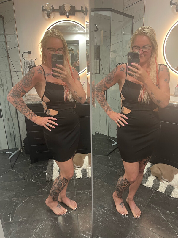 Black Side Tie Mini Dress