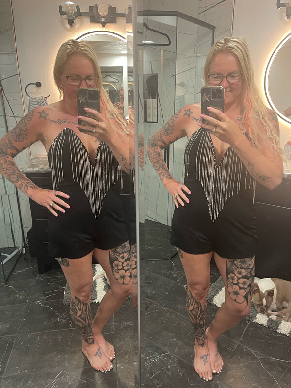 Rhinestone Fringe Romper