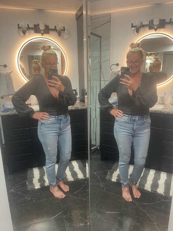 Charcoal Black Knit Bodysuit