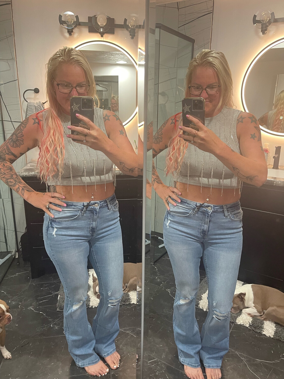 Rhinestone Knit Tank Top
