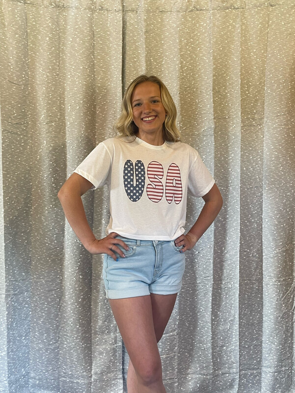 USA Bubble Flag Crop Top