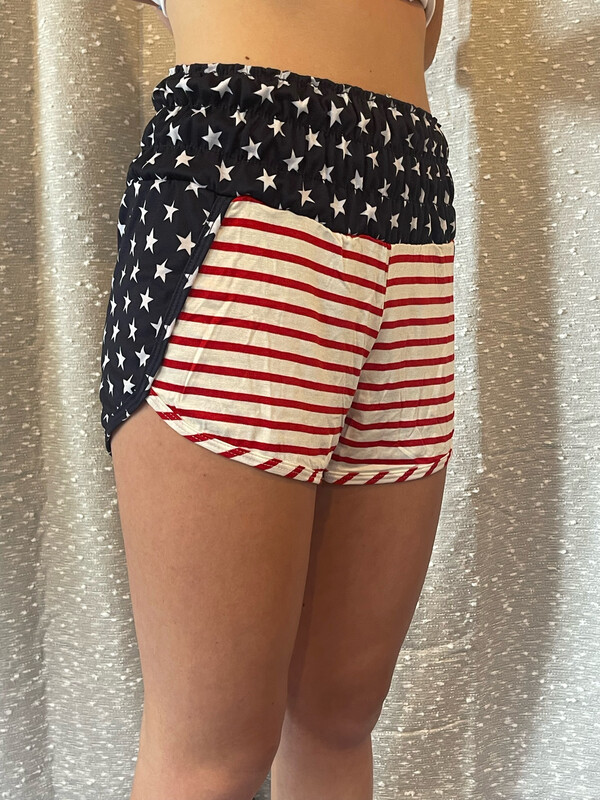 American Flag Knit Shorts