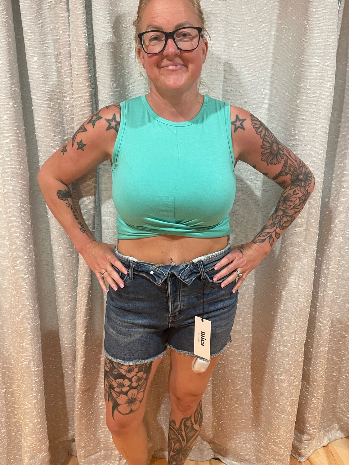 Zenana Mint Crop Top