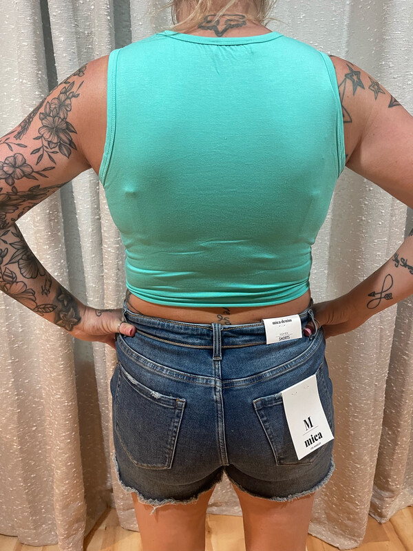 Zenana Mint Crop Top