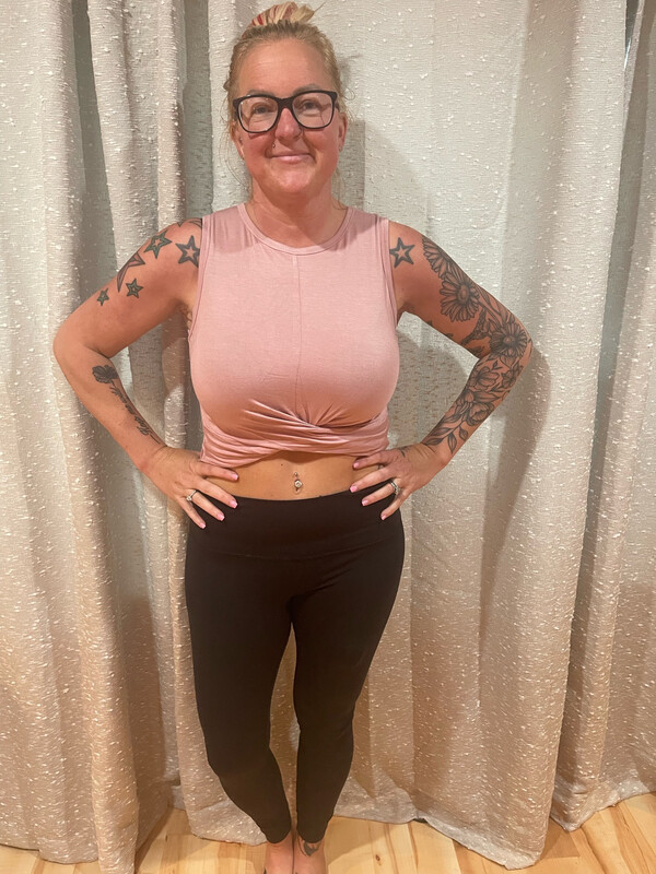Zenana  Cream Mauve Crop Top