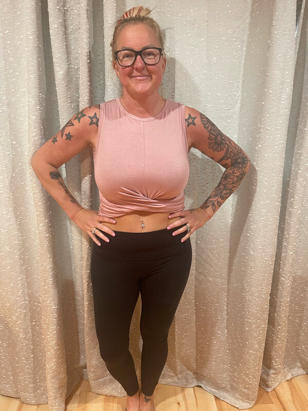 Zenana  Cream Mauve Crop Top
