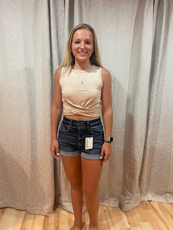 Zenana Crop H. Beige