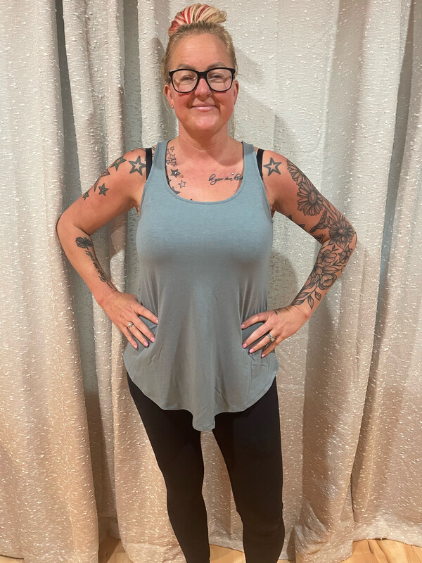 Zenana Blue Grey Tank