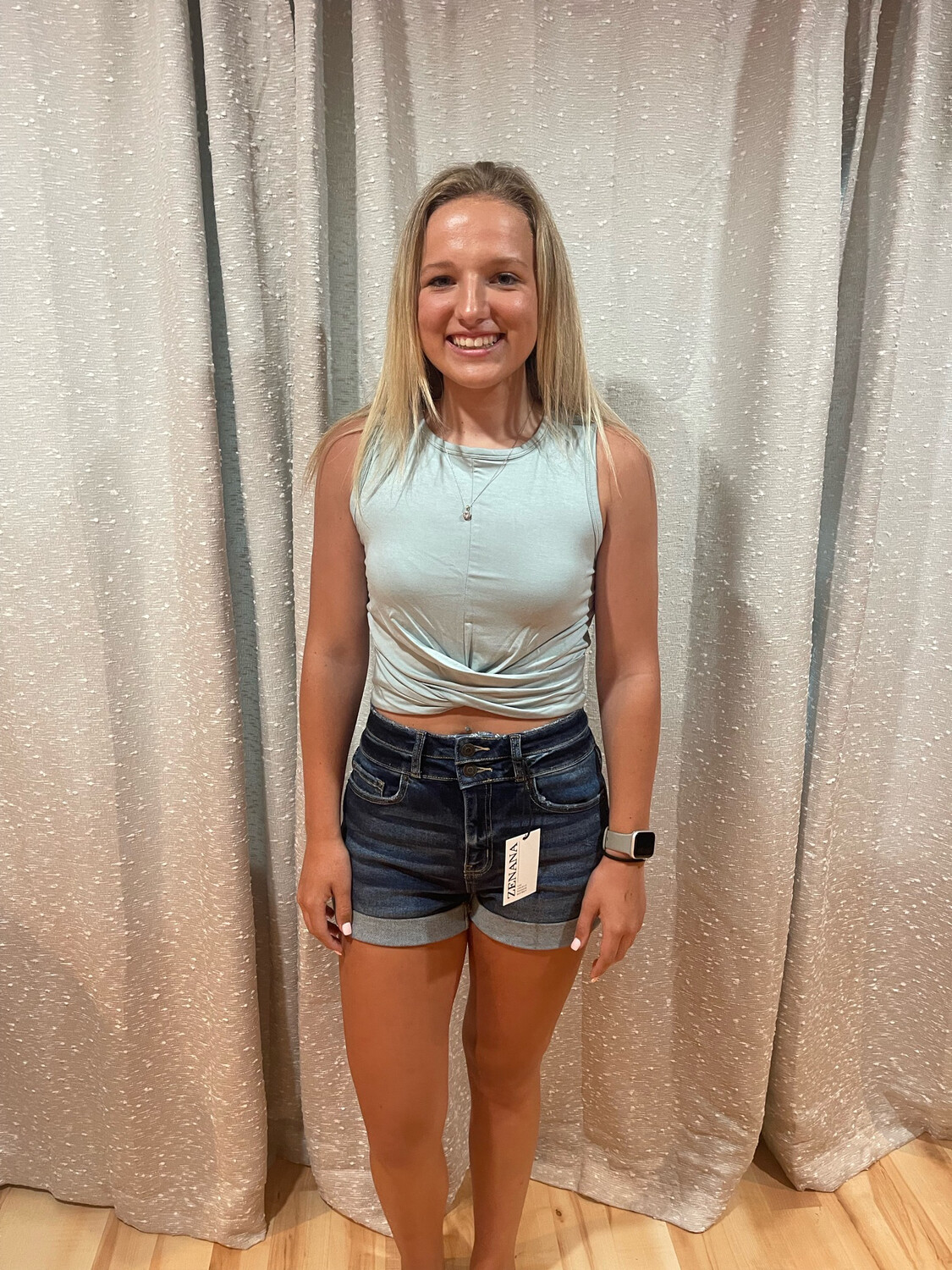 Zenana Light Green Crop Top