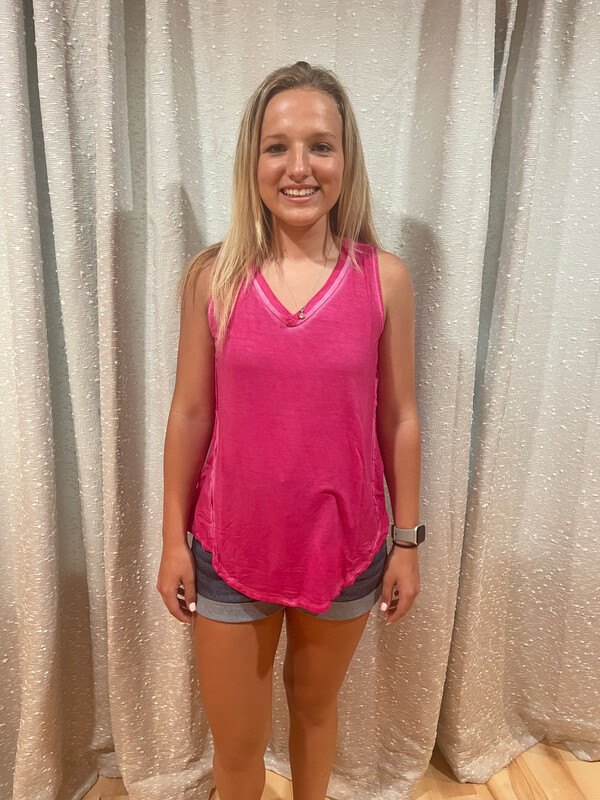 Zeanna Hot Pink Tank