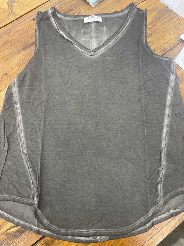 Zenana Ash Black Tank