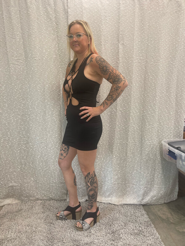 Black Halter Neck Cut Out Dress
