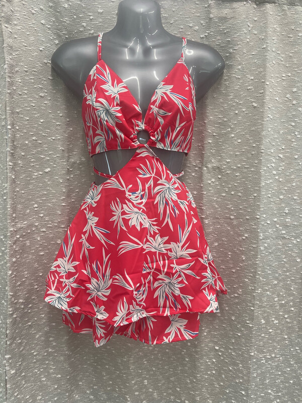 Pink Floral Romper