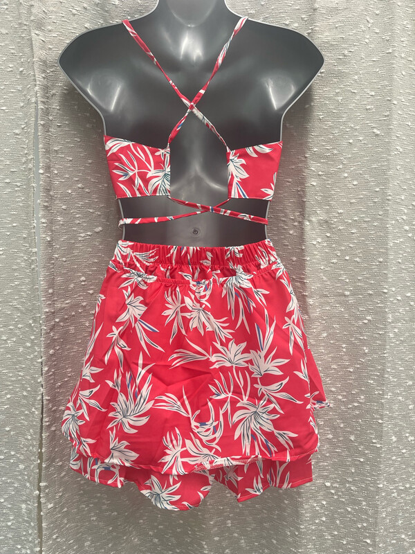 Pink Floral Romper