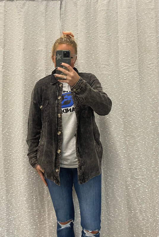 Ash Black Acid Washed Shacket