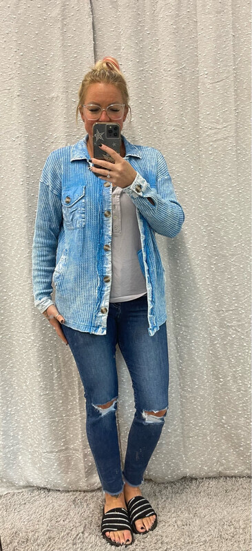 Deep Sky Acid Washed Shacket