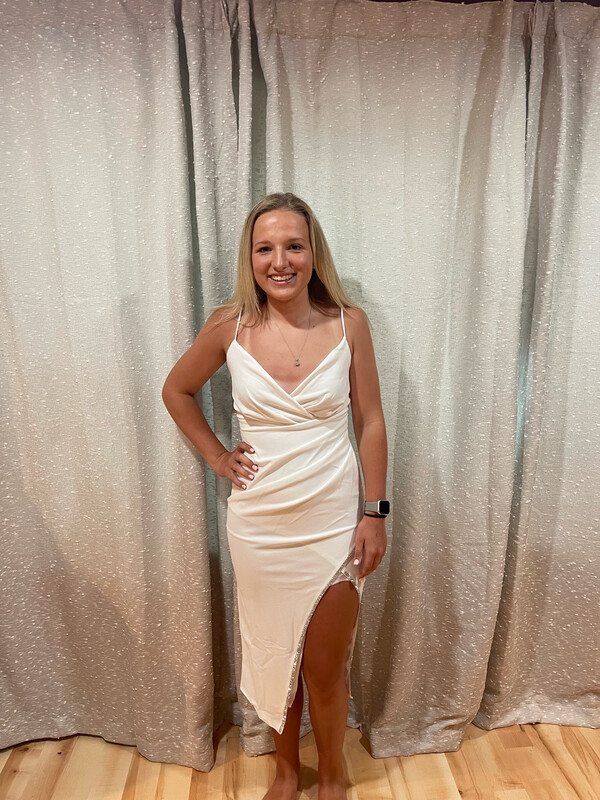 White Rhinestone Dress
