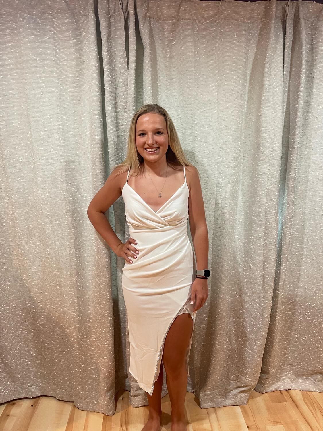 White Rhinestone Dress