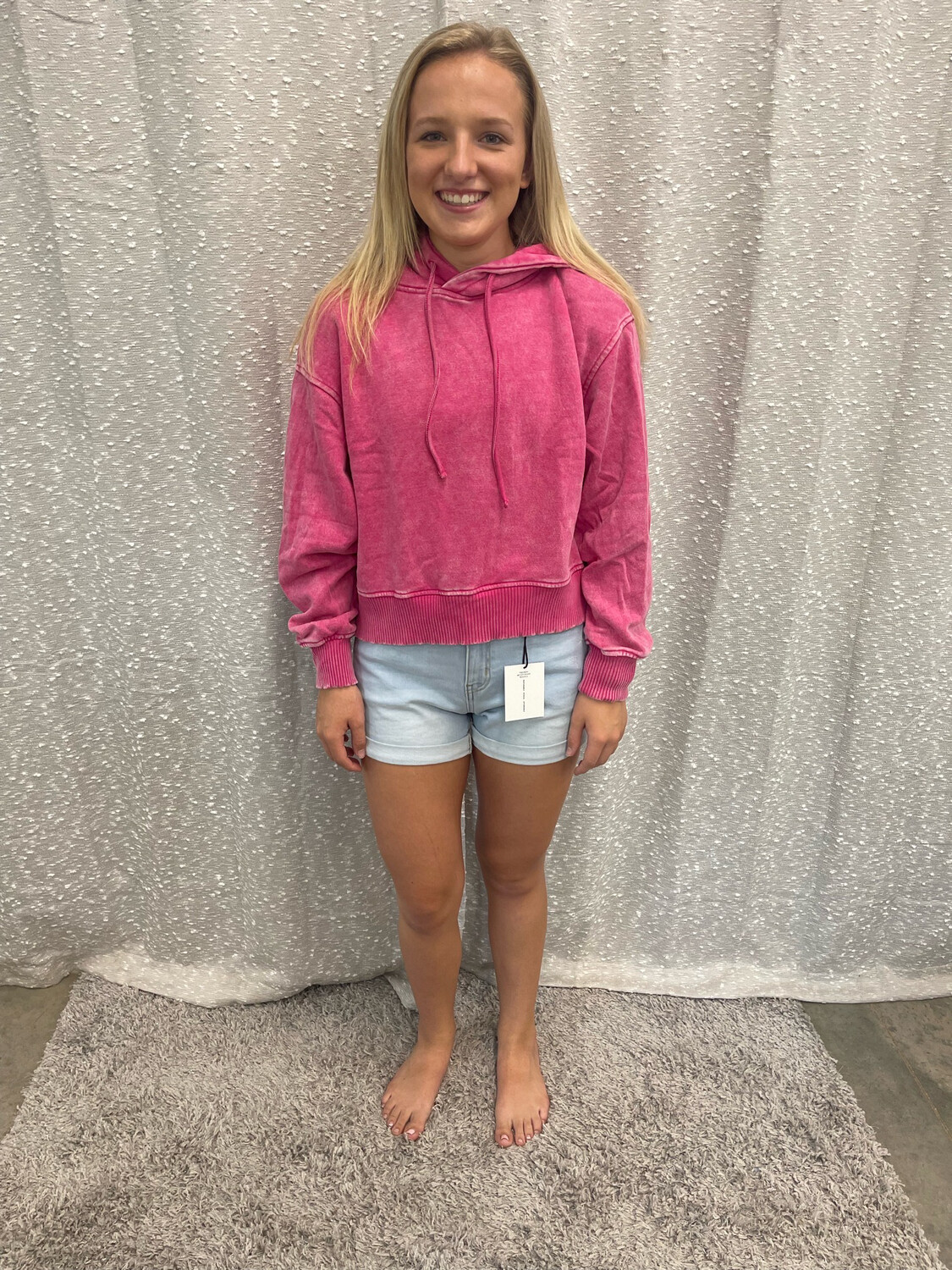 Hot Pink Crop Sweatshirt