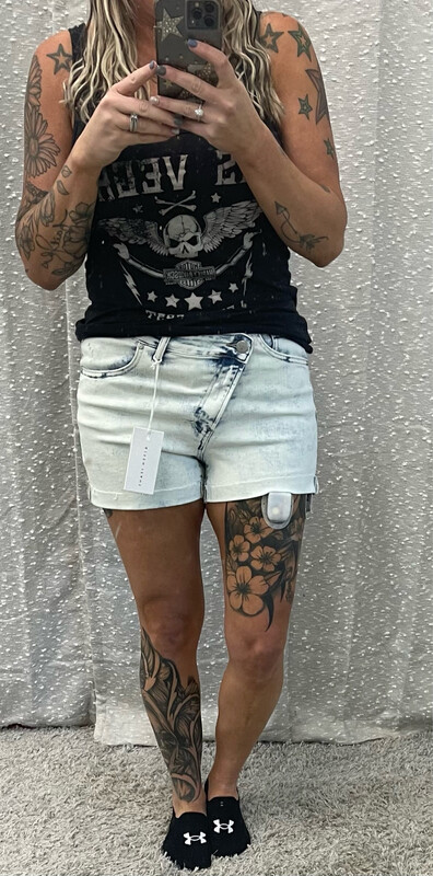 Crossbody Acid Wash Shorts