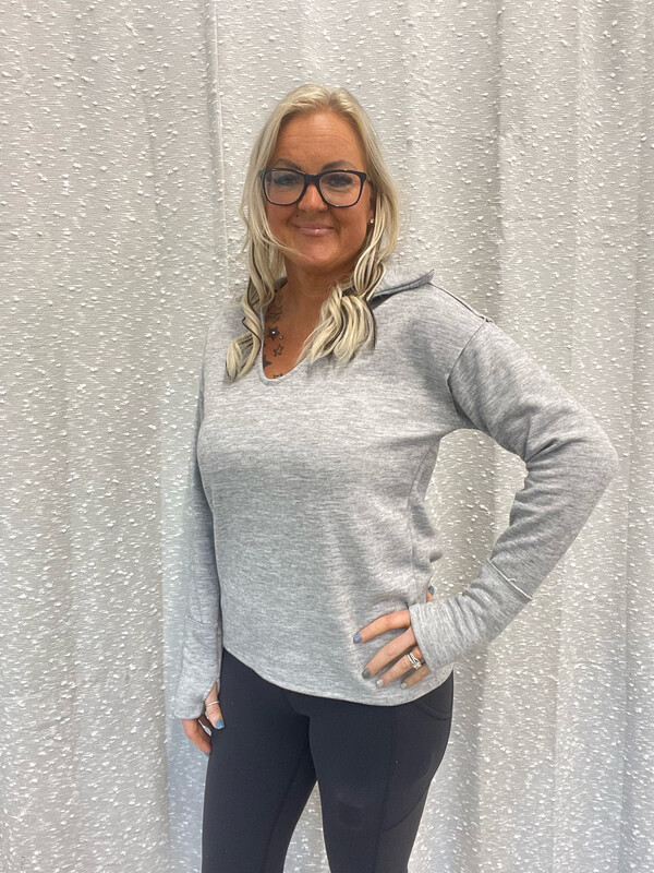 Heather Grey Scuba Cut Edge Top