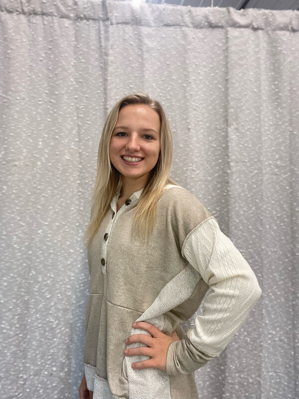 Taupe Combo Knit Hoodie