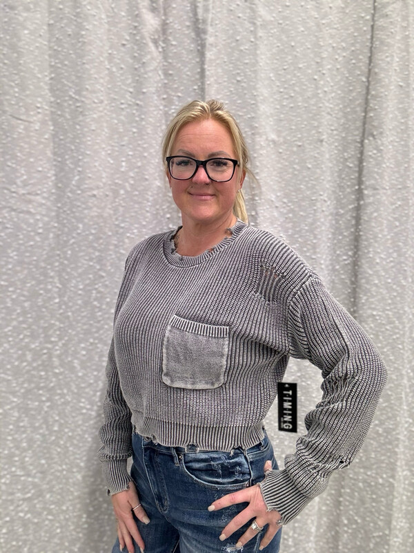 Charcoal Crop Sweater