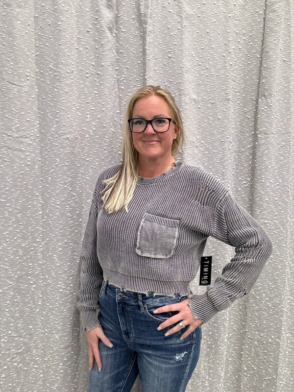 Charcoal Crop Sweater