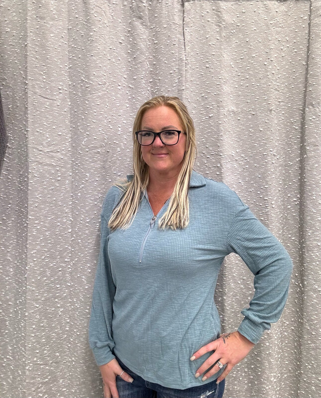 Blue Zipper Top