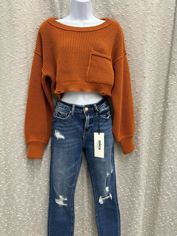 Rust Crop Sweater