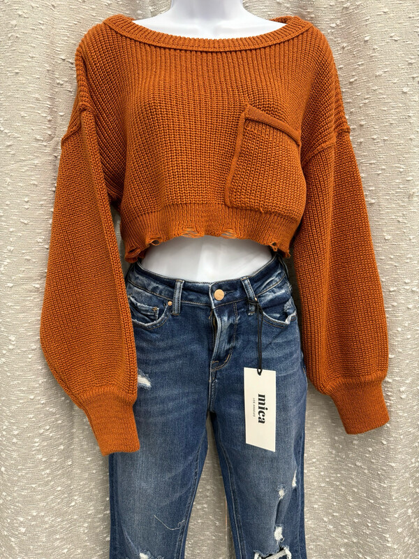 Rust Crop Sweater