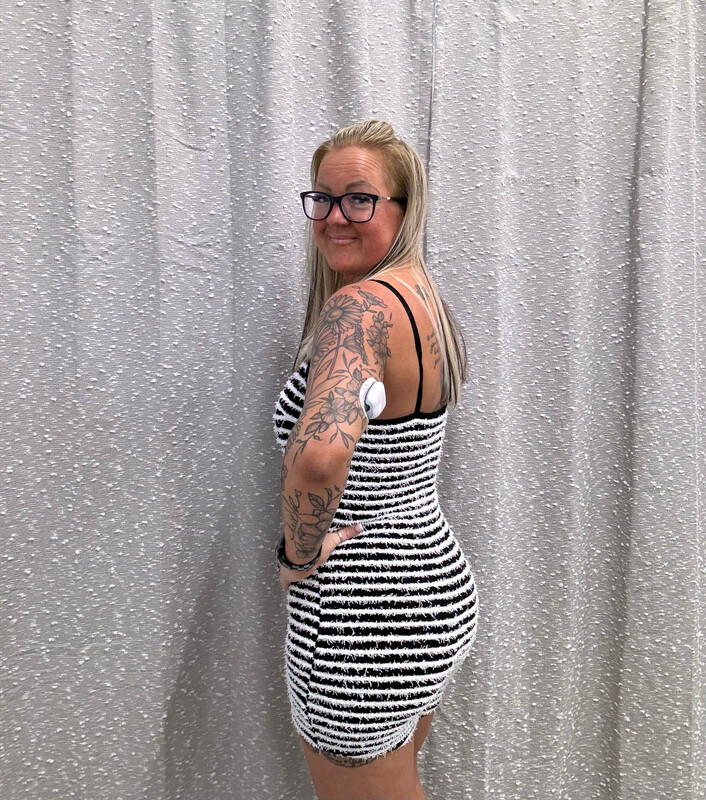 Furry Stripe Romper