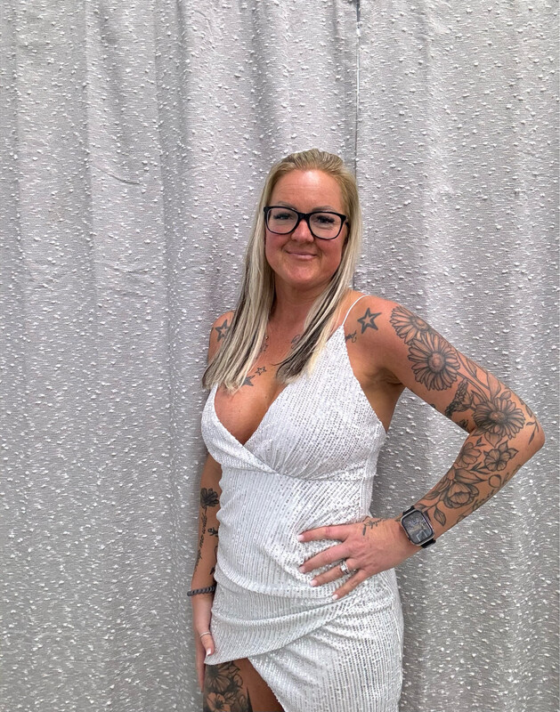 Sequin Plunge Dress
