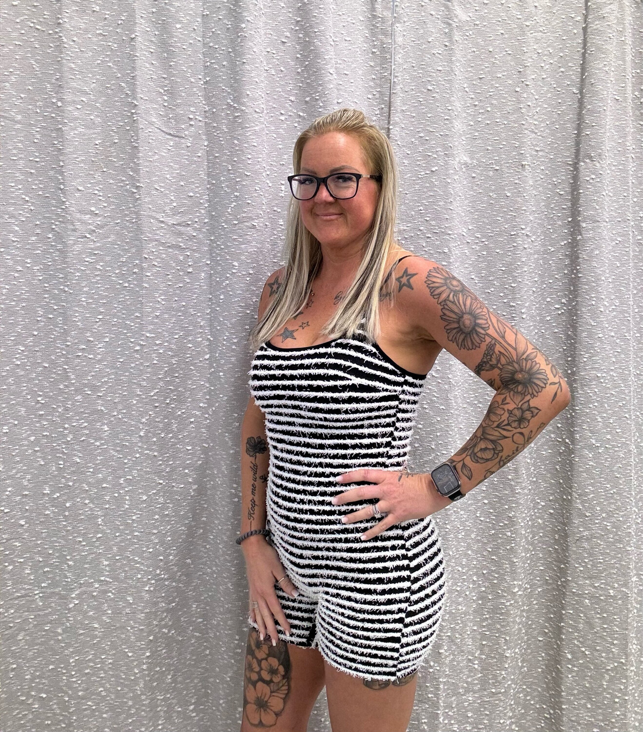 Furry Stripe Romper