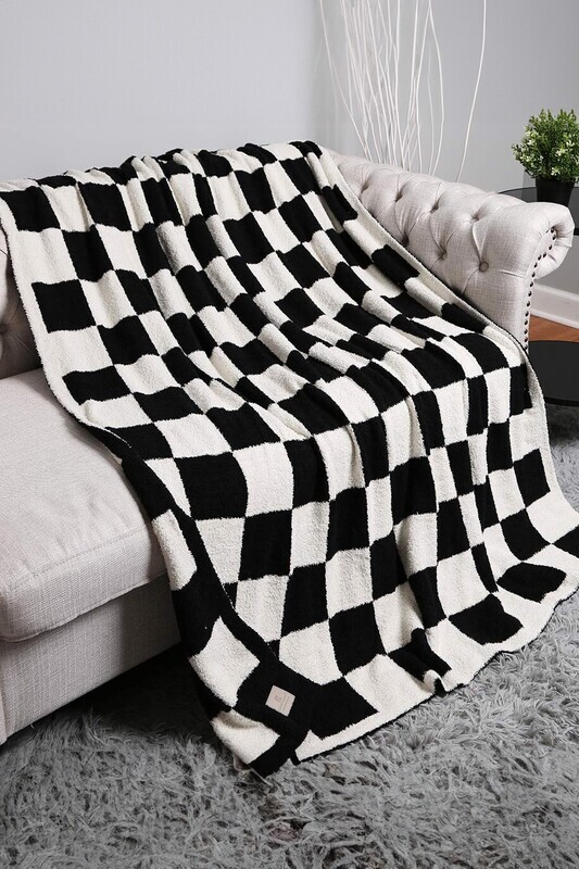 Reversible Checkered Throw Blanket