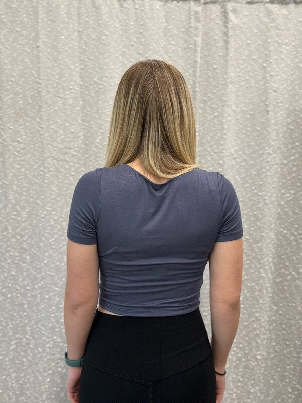 Slate Blue Crop Top