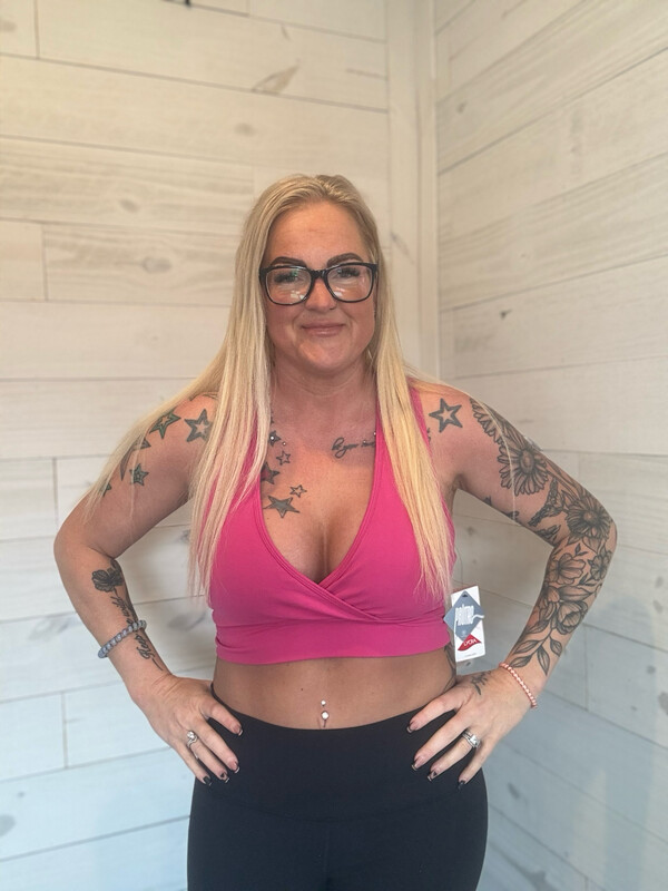 Berry V Neck Sports Bra