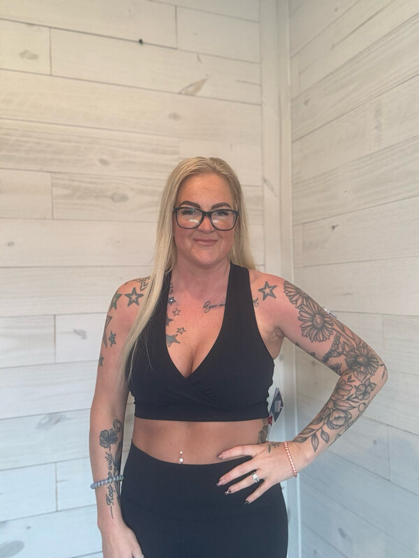 Black V-Neck Sports Bra