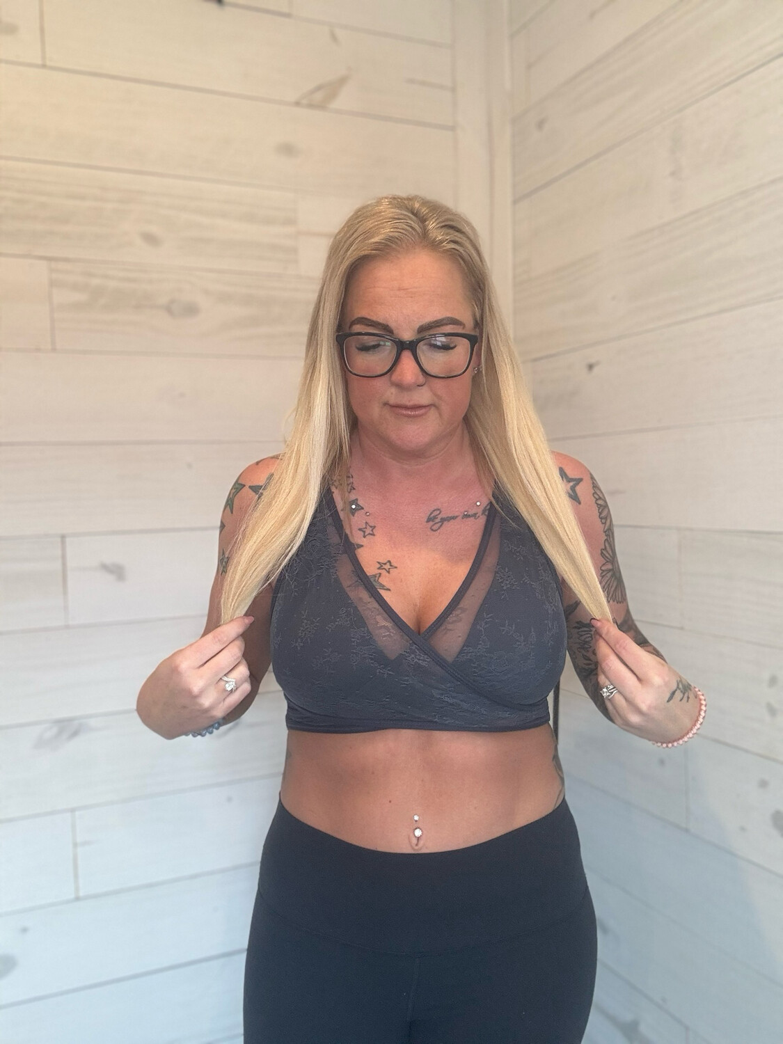 Floral Lace Mesh Sports Bra