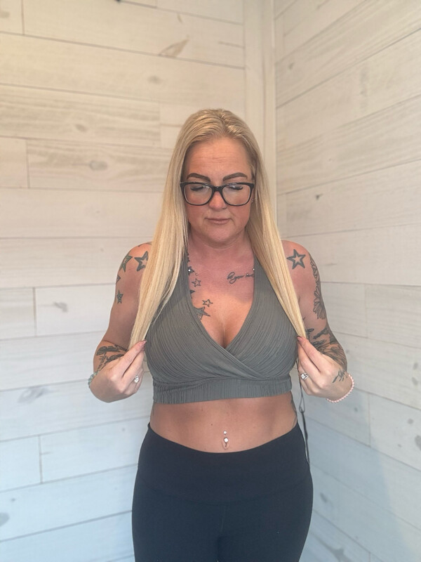 Grey Jacquard Sports Bra