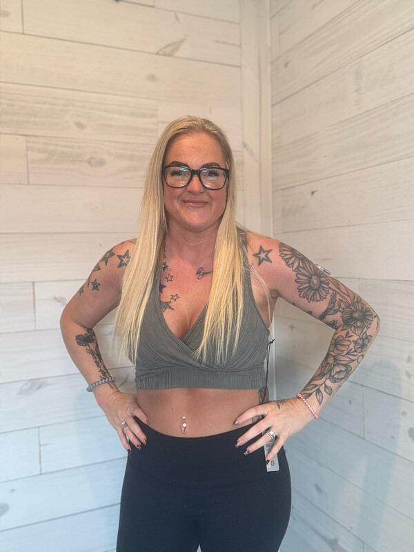 Grey Jacquard Sports Bra