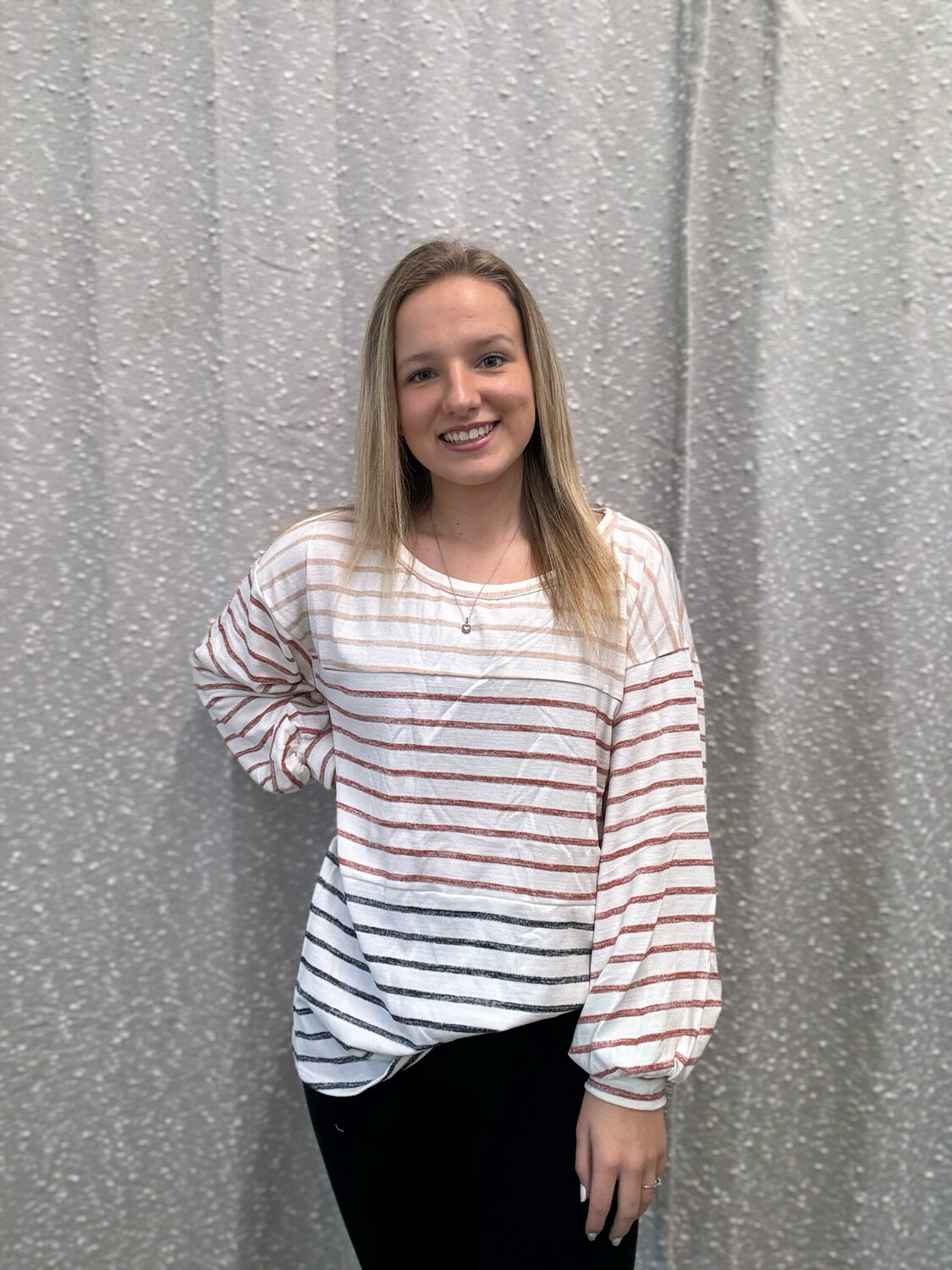 Stripe Color block Sweatshirt