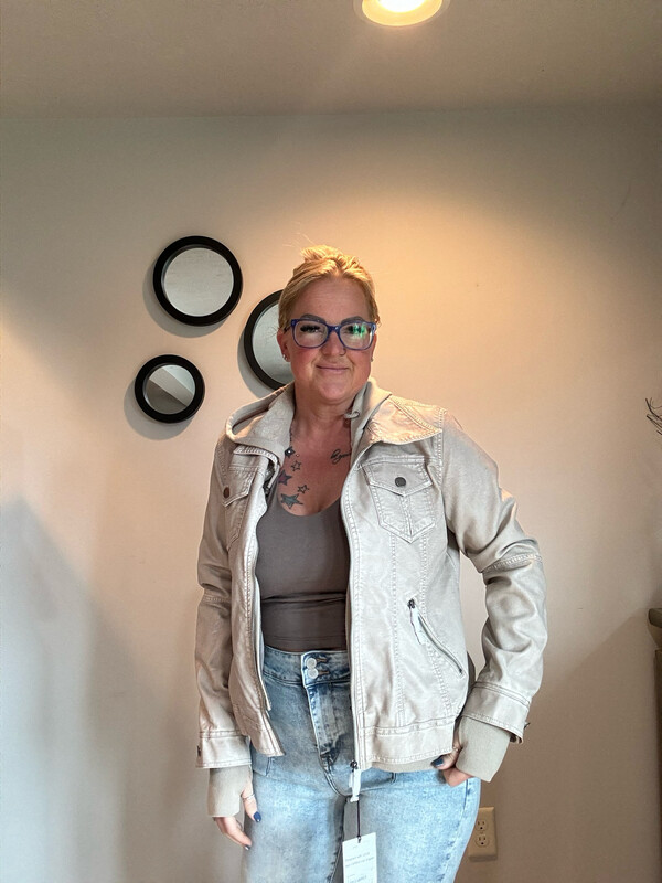 Vegan Leather Bomber Jacket