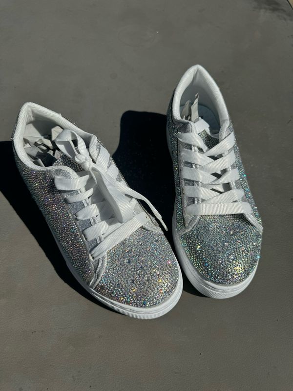 Swift Silver Rhinestone Sneakers